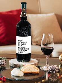 SHEIN 4Pcs/8Pcs/12Pcs/ Funny Birthday Wine Bottle Label For Him Elder, Rude Birthday Wine Stickers For Dad And Grandpa, Wine Bottle Stickers For Party Decoration - Multicolor - View 5