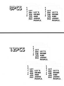 4Pcs/8Pcs/12Pcs/ Funny Birthday Wine Bottle Label For Him Elder, Rude Birthday Wine Stickers For Dad And Grandpa, Wine Bottle Stickers For Party Decoration - Multicolor - View 3