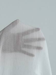 Swim Vcay 夏季服装女式飘逸优雅浪漫宽松海滩夏日度假罩衫娃娃裙白色连衣裙 - 白色 - 查看 6