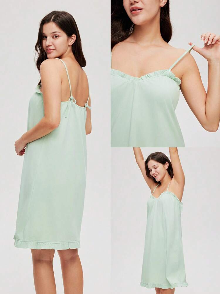 통기성 코튼 민티 프레쉬 섹시 나이트드레스 신부 속옷 걸 통기성 잠옷 귀여운 슬립 드레스 패션 캐주얼 편안한 의상 베이비돌 로맨틱 아늑한 집에서 십대 걸 & 젊은 & 어린이 & 걸 잠옷 란제리, 봄과 여름에도 적합