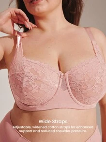 LUVLETTE 大码胸罩和无钢圈文胸 - 粉色 - 查看 4