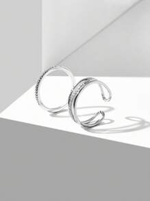 MOTF PREMIUM 2 件 18K 银色调多层网状开口戒指 - 金黃色 - 查看 2