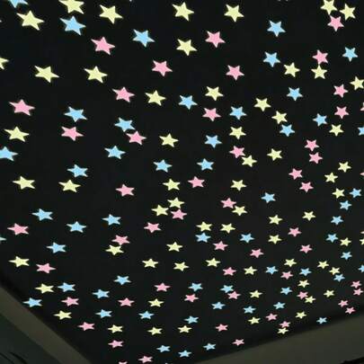 100/200 Stück nachleuchtende 3D Sterne Aufkleber, fluoreszierend für Wände, Decke, Schlafzimmer, Wohnzimmer, Sternenhimmel, Galaxie Thema, Heimdekoration, einfach anzubringen, Wandaufkleber
