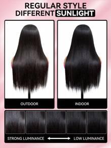 TrueHD Perruque droite en cheveux humains avec fermeture en dentelle 9am, sans colle, 6 x 4 pouces, 18-30 pouces de longueur, 180% de densité, couleur naturelle, ligne de cheveux pré-épilée, soyeuse, facile à porter, idéale pour les débutants et la rentrée scolaire