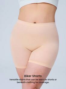 LUVLETTE Plus 2-Pack Ultra-Fine Yarn High-Elastic Seamless Basics Long Boy Shorts Lingerie As Outerwear - Multicolor - View 7