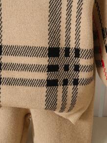 Souflis Souflis 2 件套条纹提花圆领长袖上衣和裤子，休闲修身