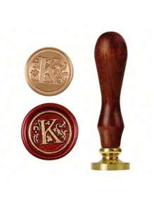 1 Pc Letter A-Z Wax Seal Stamp With Wooden Handle, Student Personalized Hand Account Wax Seal Paint Copper Head, Seal Wax Stamp Letter Paper Envelope Gift Invitation Card Sticker Hand Account Seal