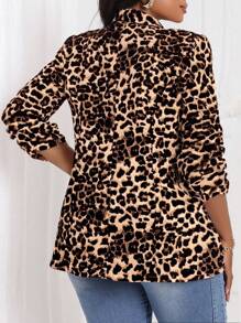 SHEIN Lady 秋冬优雅黑色针织圆领长袖撞色网眼加大码T恤万圣节加大码万圣节服装万圣节睡衣豹纹上衣女士秋季服装商务休闲女士办公室服装秋季服装加大码工作服女士豹纹西装外套女士女士豹纹西装外套动物印花西装外套女士西装外套豹纹夹克女士外出冬装女士冬季夹克女士豹纹西装外套女士女士豹纹夹克猎豹印花女士教师服装 - 彩色 - 查看 2