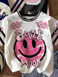 3 件套青少年女孩休闲时尚运动针织上衣，加州 23 图案、28 数字、66 脸字母印花，返校短袖圆领 T 恤服装，适合夏季和秋季 - 彩色 - 查看 5