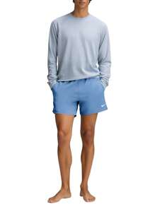 Nike Casual Sports Outdoor Loose Summer Drawstring Men's Swim Trunks Shorts - Light Blue - View 3