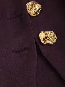 Sweetra Women's Summer Versatile Gold Button Sleeveless Top & Draping Wide Leg Pants - Burgundy - View 8