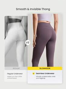 GLOWMODE 2 Packs Lightweight Breathable Sweat-Wicking High-Rise Waist Seamless No-Show Thong Underwear Daily Casual Workout - Multicolor - View 2
