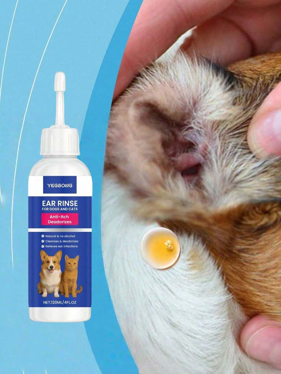 SHEIN Pet Ear Cleaner Daily For Pets To Relieve Ear Discomfort Gentle And Deep Clean Earwax 120ml - Multicolor - View 1