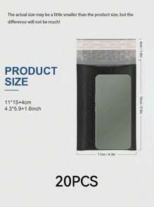 SHEIN 10/20/30/50 件金属气泡信封、全息气泡信封、聚乙烯填充信封、防水自封粘性运输袋、铝箔闪光魅力运输信封、全息缓冲信封 - 黑色 - 查看 8