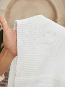 Manfinity CityGents 男士长袖连帽套头衫，针织运动衫，带抽绳，男士粗针织毛衣，男士开衫，男士纽扣连帽衫，针织男士衬衫，男士毛衣夹克 - 白色 - 查看 8