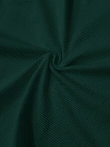 SHEIN PETITE CURVE Plus Size Casual Basic Fitted White Round Neck Off-Shoulder Tank Top - Dark Green - View 8