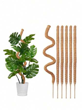 1Pc/2Pcs Diy Bendable Plant Support Poles, Flexible Moss Poles, Free-Form Climbing Vine Poles, Used To Support Plants, Monster Plants, Climbing Plants, Indoor Plants, Flowers, And Potted Plants With Stakes And Brackets, Spring Decoration Fall Decor,Christmas Decorations Halloween Decor, Back To School Living Room Decor Wall Decor, Bedroom Curtains