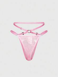 ROMWE Kawaii Spitzen-Herz-Metall-String-Höschen für Frauen