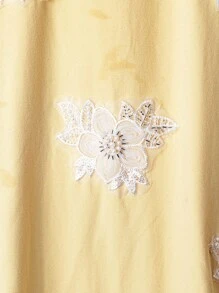 SHEIN Clasi Áo thun cổ tròn tay ngắn họa tiết hoa 3D cỡ lớn dành cho nữ, mùa hè - trắng - Xem 4