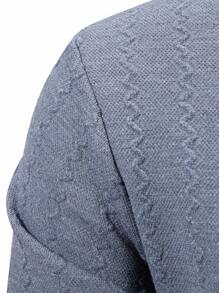 Manfinity Homme Men's Casual Solid Color Long Sleeve Sweater - Grey - View 3