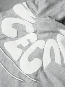 PAVTROS 男士字母印花口袋长袖连帽衫和抽绳腰裤套装，秋季服装