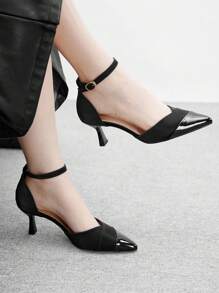 CUCCOO BIZCHIC 女士时尚黑色尖头镂空高跟鞋 - 黑色 - 查看 1