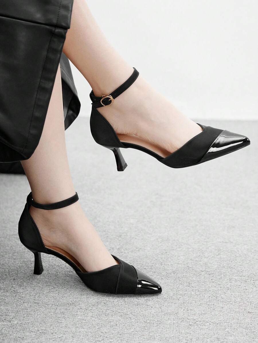 CUCCOO BIZCHIC 女士时尚黑色尖头镂空高跟鞋 - 黑色 - 查看 1