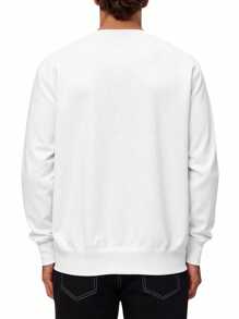 Calvin Klein Áo nỉ cổ tròn đa năng tối giản thường ngày dành cho nam - trắng - Xem 2