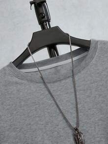 EURMUSE 2pcs Men's Casual Long Sleeve Sweatshirt And Loose Sweatpants Set - Grey - View 3