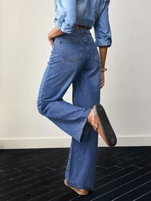 Women's Casual Denim Pants, Stylish For Summer - Medium Wash - View 2