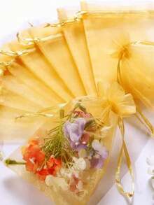 10/50/100PCS, Organza Gift Packaging Bags, Gold Organza Candy Bags, Christmas Colorful Multi-Color Gift Packaging Bags Table Supplies, Lavender Spice Packaging Bags, Christmas Home Supplies, Festival Wedding Party Favor Packaging Supplies - Multicolor - View 52