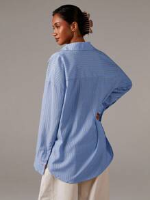 Athîral Cămașă casual cu dungi și decor stea de mare, model navetist