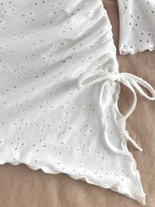 SHEIN Tween Mädchen Kleid, figurbetont, Lässig, minimalistisch, bequem, mit asymmetrischem Saum und Schulterausschnitt, Langarm