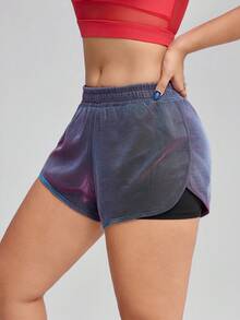 Innovista 女士跑步短裤，内置紧身裤，防擦伤，二合一内裤，运动双层健身服，日常运动休闲，瑜伽，普拉提，HIIT 训练，运动服，秋季，骑行服，舒适运动，有氧运动，拳击，自行车，CrossFit，桨板，户外运动，健康 TT，病毒式传播，IG，Reel Ready，FYP，INSTA，OOTD，精神闪耀，蓝色，红色，工作妈妈，健身，性能装备，影响者，时尚，多功能服装，日常穿着，耐用，优质，更年期友好，返校季，活力秋季健身系列，平台热销，Lulu 品质替代品 - 藍色 - 查看 2