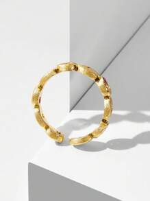 MOTF PREMIUM 18K GOLD-PLATED PURPLE STONE OPEN RING