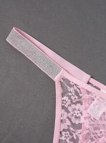 MidnightGlam 3件套女士性感蕾丝吊带透明内裤 - 彩色 - 查看 4