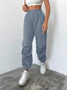RueChic Women's Gray Long Pants, Suitable For Jogging - Grey - View 5