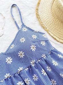 Soleia 印花荷葉擺吊帶上衣 - 藍白色 - 查看 7