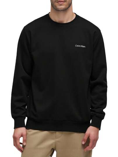Calvin Klein Men's Crew Neck Long Sleeve Casual Loose Fit Sweatshirt
