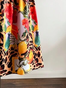 Soleia 女式花卉豹纹镂空腰吊带连衣裙 - 彩色 - 查看 5