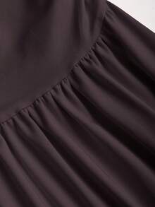 Sweetra Đầm Maxi Xòe Tay Halter Cổ Thấp Phối Ren Thời Trang Châu Âu Và Mỹ Cho Nữ, Phong Cách Mùa Hè, Thường Ngày, Kỳ Nghỉ - Cà phê nâu - Xem 4