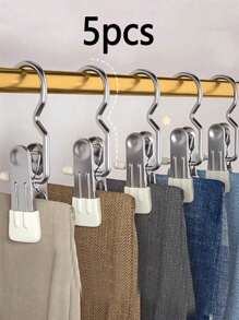 Stainless Steel Multi-Clip Laundry Organizer - Wind-Resistant Balcony Drying Rack With Non-Slip Grips For Socks/Underwear/Small Garments - Multicolor - View 9