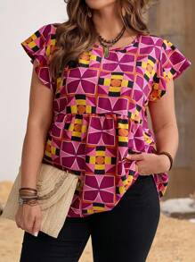 EMERY ROSE Áo cánh tay lửng họa tiết hình học nhiệt đới cỡ lớn dành cho nữ, phù hợp cho mùa xuân/hè, du lịch Boho, mùa thu, hòa nhạc đồng quê miền Tây - Nhiều màu - Xem 5