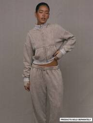 MUSERA Washed Zip Through Jacket Sweatshirt Tracksuit Seam Detail Back To School Autumn Winter Cosy Fall Christmas Cute Casual Everyday Capsule Wardrobe Y2K Streetwear