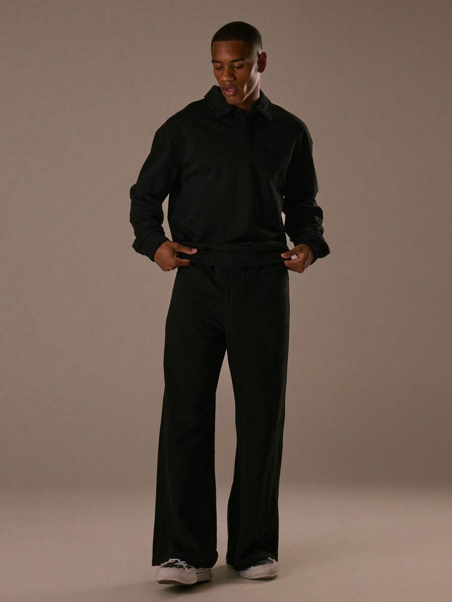 Musero Men Baggy Wide Leg Reverse Style Premium Jogger Trouser Co-Ord Sets Bottom Only Fall/SPRING SUMMER - Black - View 1