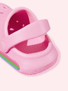 THE POWERPUFF GIRLS X SHEIN 可爱卡通粉色女童儿童一脚蹬花园木屐幼儿和婴儿防滑透气速干水鞋，轻便耐用的 EVA 材质，花朵、泡泡和毛茛图案，适合室内、浴室、游乐场、游泳池、沙滩淋浴拖鞋凉鞋室内外 - 彩色 - 查看 7