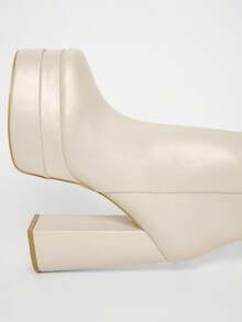 Solezae Botas altas hasta la rodilla con plataforma y cremallera lateral para mujer - Beis - Ver 8