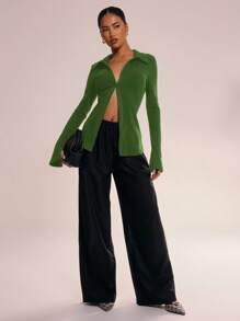 MUSERA Hook And Eye Collar Shirt Vacation  Christmas Christmas,Elegant