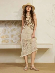 Styleloop Women's Flat Sandals, Woven Texture, Bohemian Style, Suitable For Vacation, Halloween, Christmas, Party - Gold - View 3