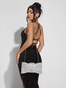 SHEIN SXY Quý cô, Túi xách dạ hội, Túi cầm tay, Túi đeo chéo, Thời trang, Thanh lịch, Đơn giản, Cá nhân hóa, Đa năng, Cổ điển, Ngọc trai nhiều màu, Nơ, Dành cho tiệc cocktail, Tiệc tùng, Vũ hội, Câu lạc bộ, Hẹn hò, Sinh nhật, Buổi tối, Đêm hẹn hò, Vũ hội, Trà chiều, Ngày lễ tình nhân - Bạc - Xem 8
